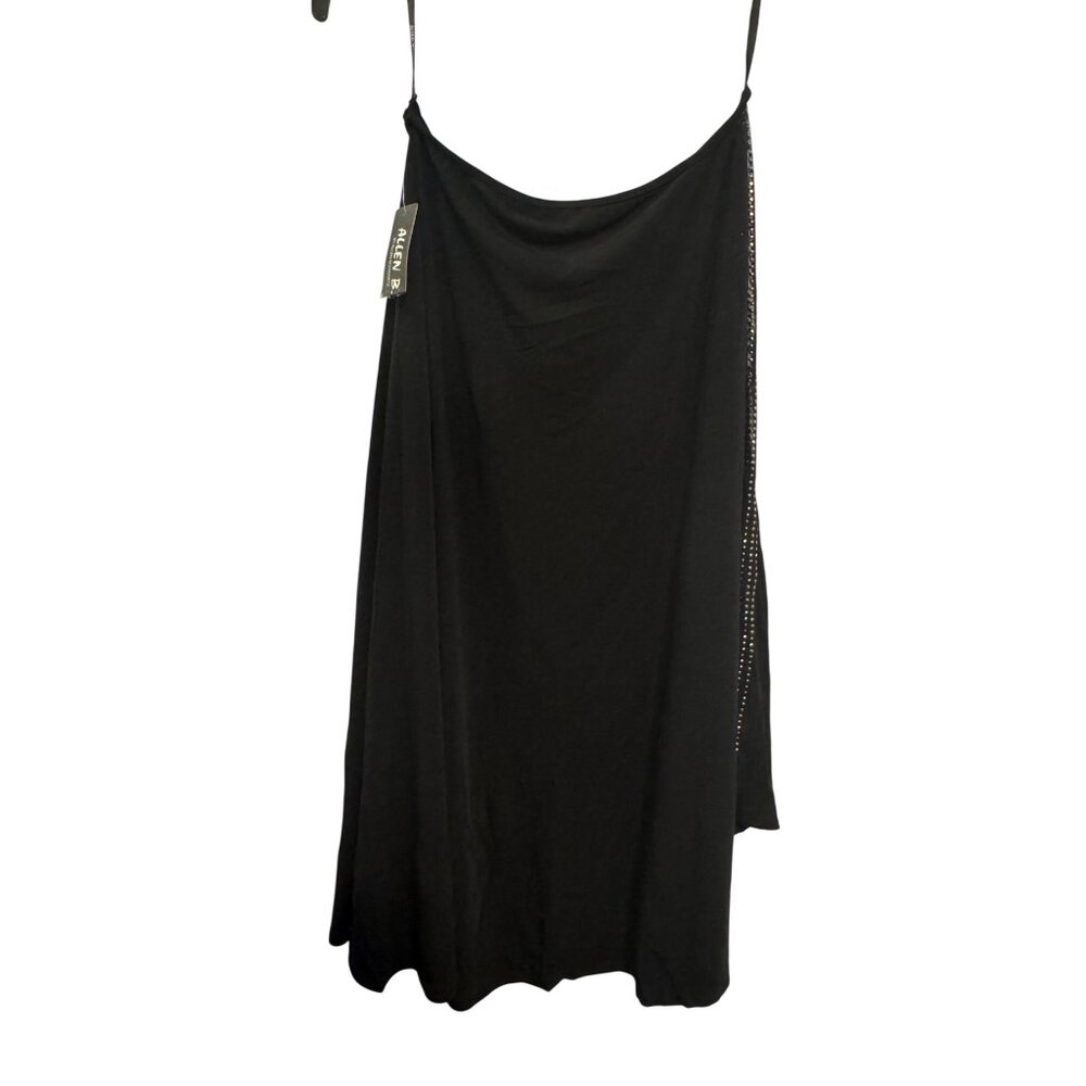 Allen B. Shawl Womens XS Black Rhinestone Accent Polyester Blend Stylish Lightwe